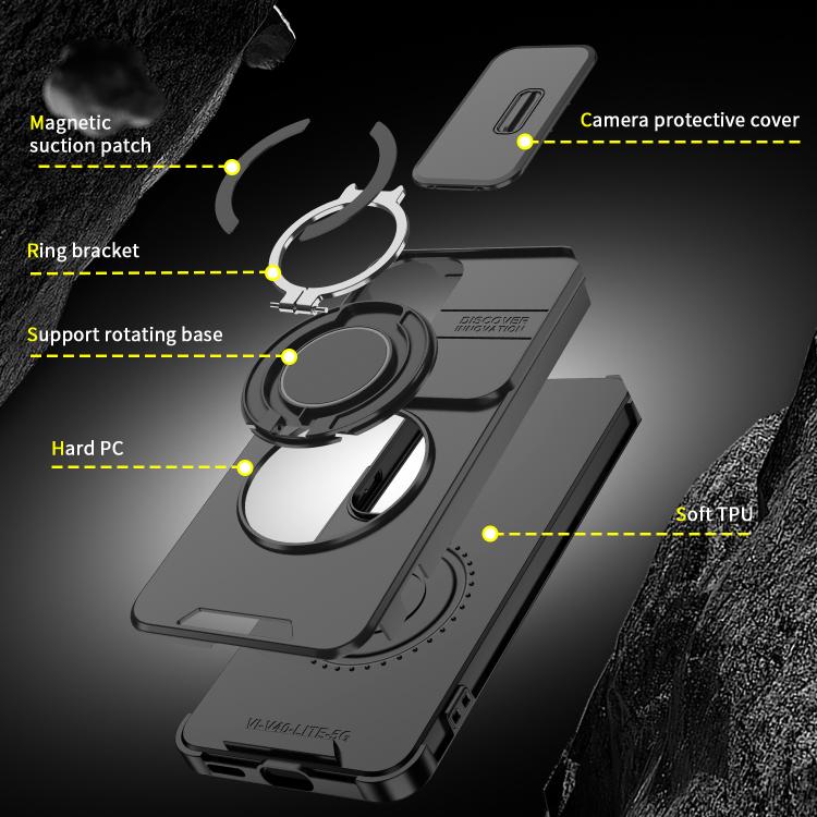 For vivo V40 Lite 5G Sliding Camshield Ring Holder Phone Case