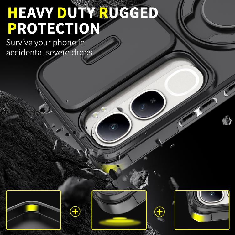 For vivo V40 Lite 5G Sliding Camshield Ring Holder Phone Case