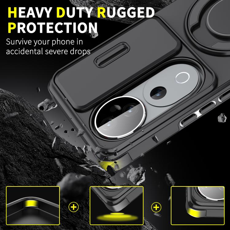 For vivo S19 Pro / V40 / V40 Pro Sliding Camshield Ring Holder Phone Case