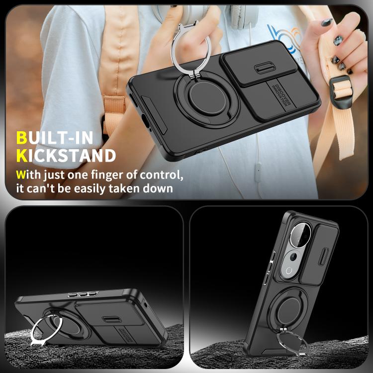 For vivo S19 Pro / V40 / V40 Pro Sliding Camshield Ring Holder Phone Case