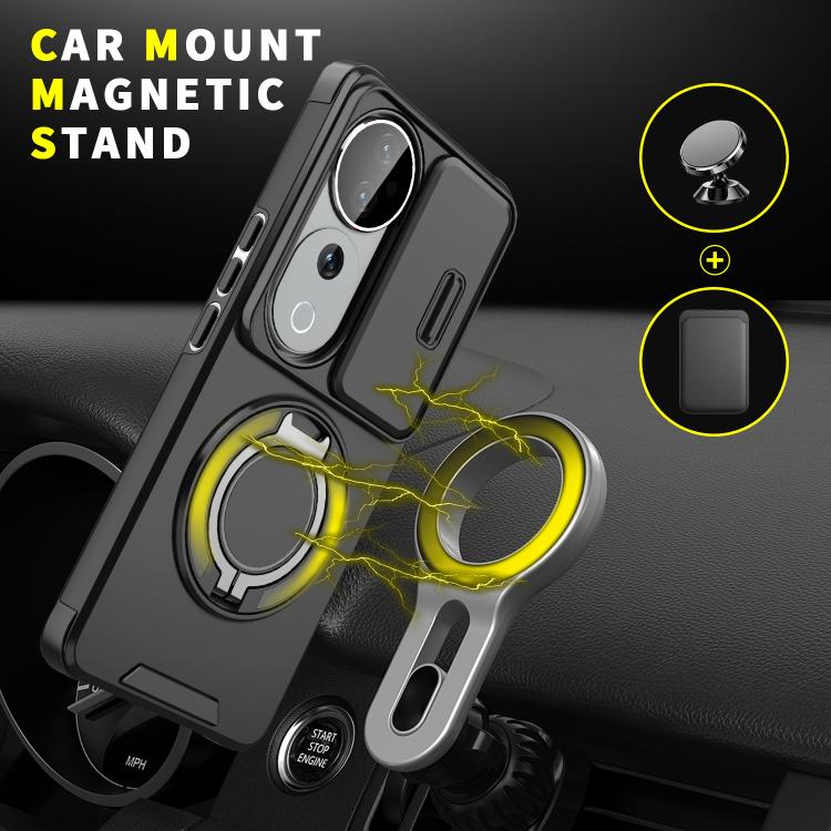 For vivo S19 Pro / V40 / V40 Pro Sliding Camshield Ring Holder Phone Case