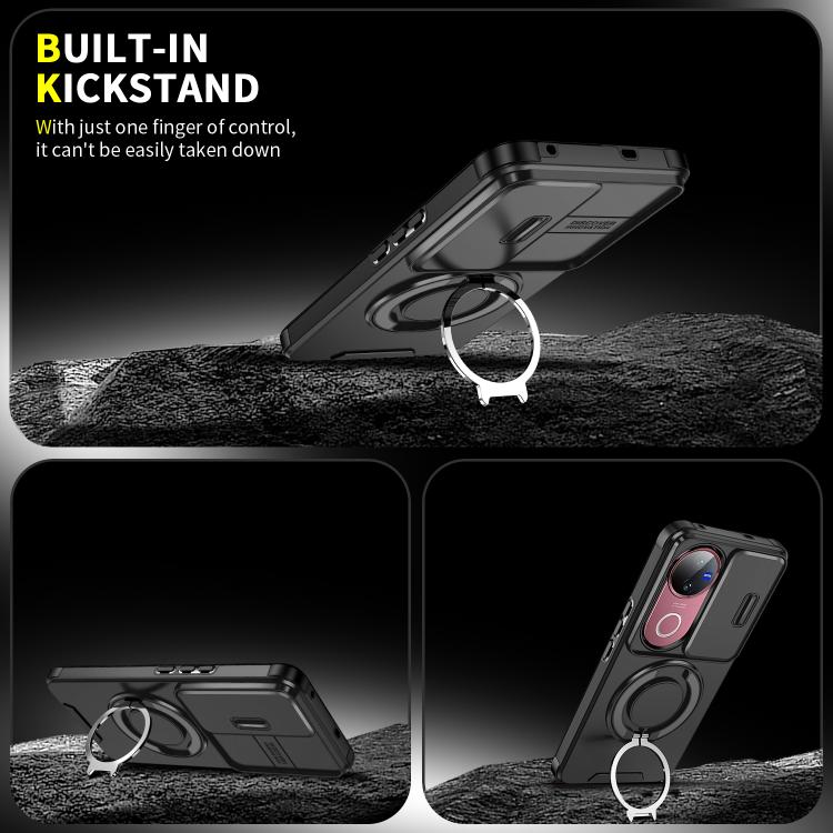 For vivo V50 Sliding Camshield Ring Holder Phone Case