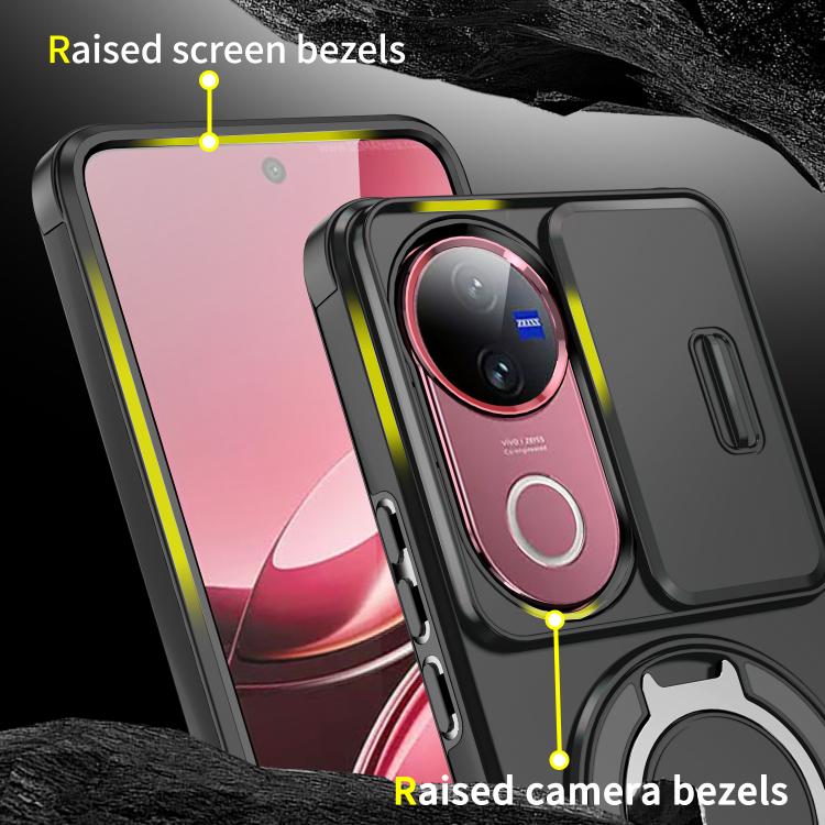 For vivo V50 Sliding Camshield Ring Holder Phone Case