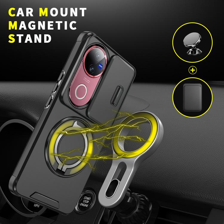 For vivo V50 Sliding Camshield Ring Holder Phone Case