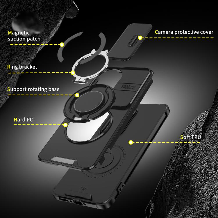 For vivo V50 Sliding Camshield Ring Holder Phone Case