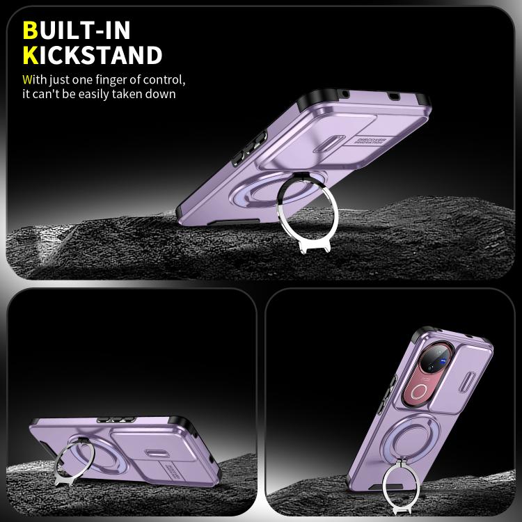 For vivo V50 Sliding Camshield Ring Holder Phone Case