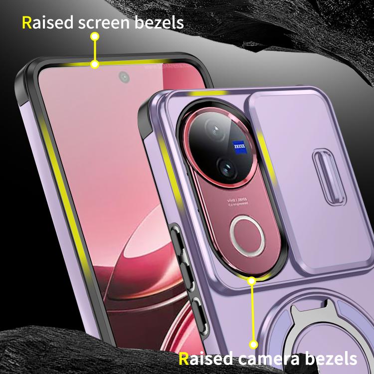 For vivo V50 Sliding Camshield Ring Holder Phone Case