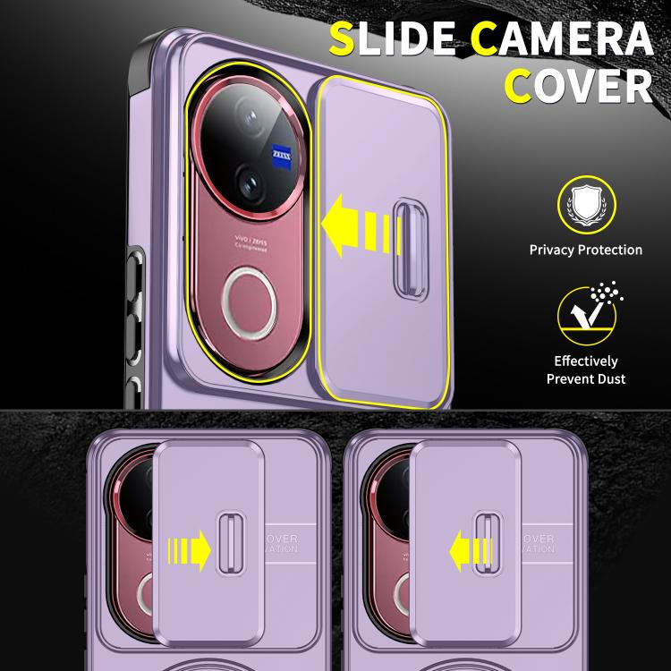 For vivo V50 Sliding Camshield Ring Holder Phone Case