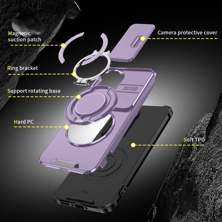 For vivo V50 Sliding Camshield Ring Holder Phone Case