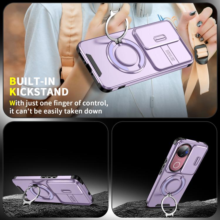 For vivo V50 Sliding Camshield Ring Holder Phone Case