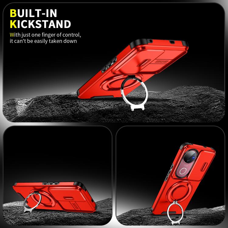 For vivo V50 Sliding Camshield Ring Holder Phone Case