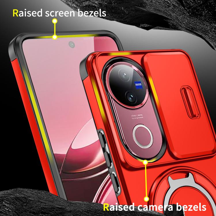 For vivo V50 Sliding Camshield Ring Holder Phone Case