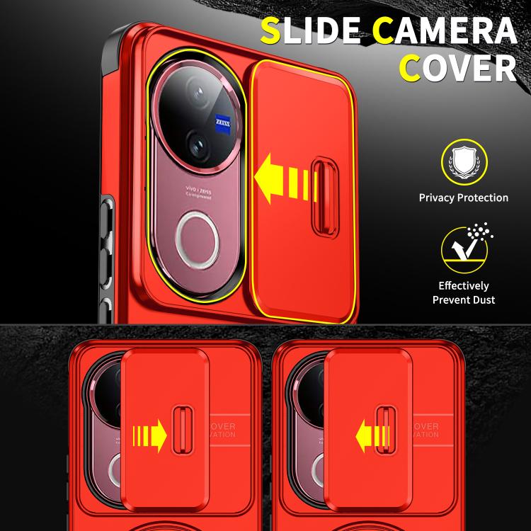 For vivo V50 Sliding Camshield Ring Holder Phone Case
