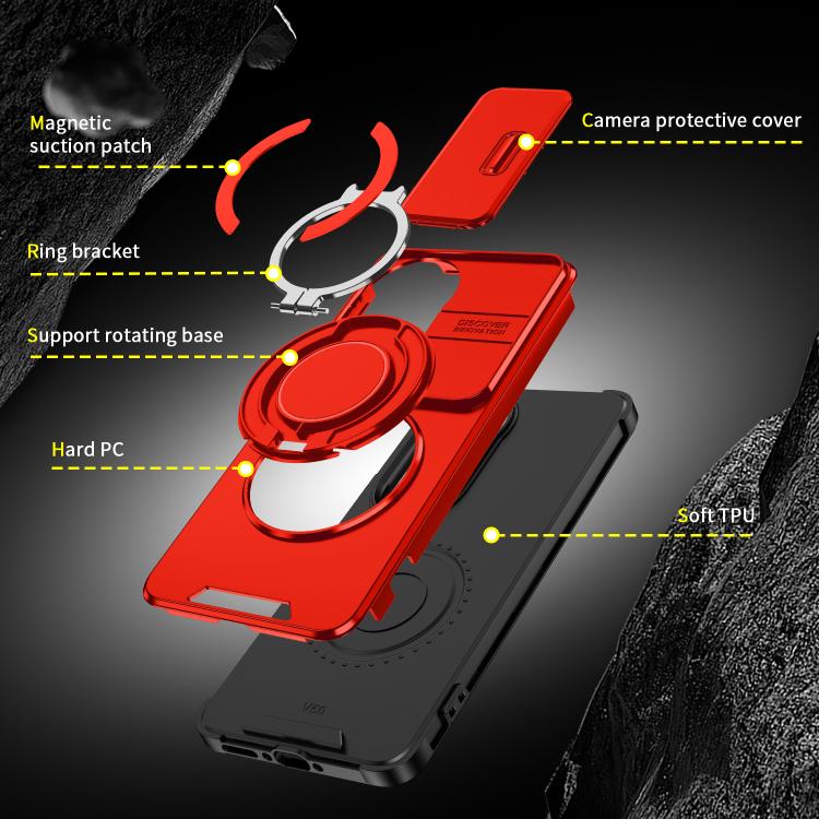 For vivo V50 Sliding Camshield Ring Holder Phone Case
