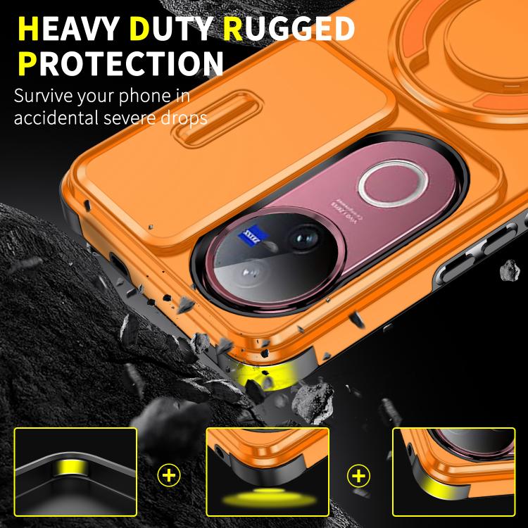 For vivo V50 Sliding Camshield Ring Holder Phone Case