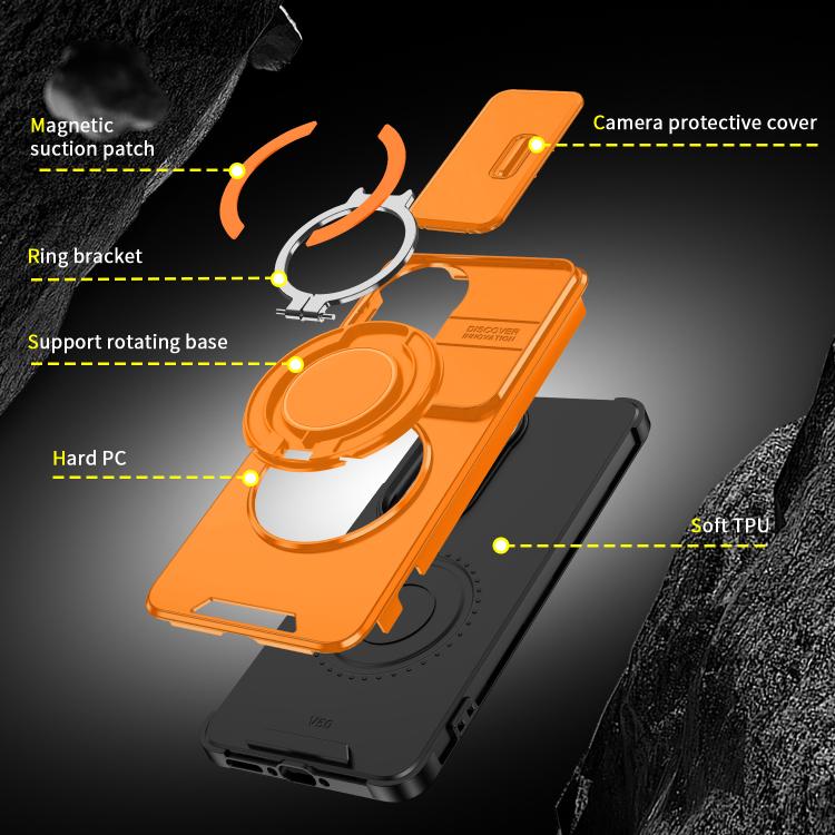 For vivo V50 Sliding Camshield Ring Holder Phone Case