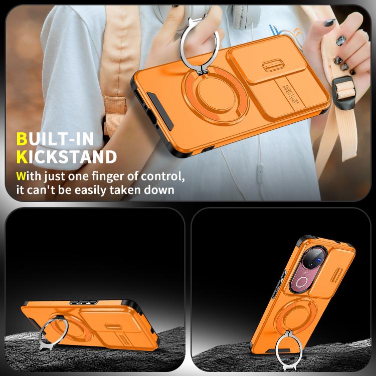 For vivo V50 Sliding Camshield Ring Holder Phone Case