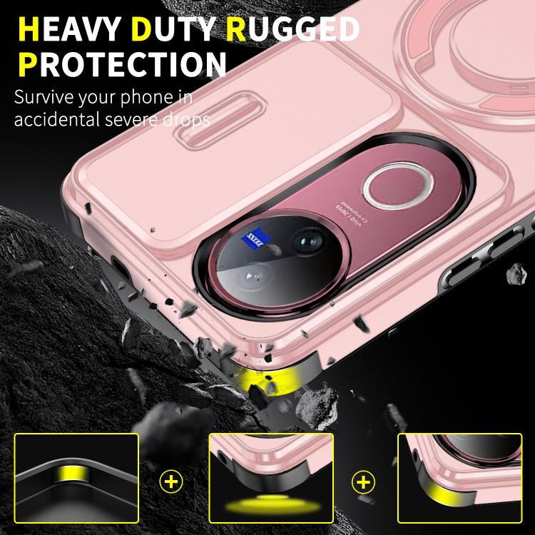 For vivo V50 Sliding Camshield Ring Holder Phone Case