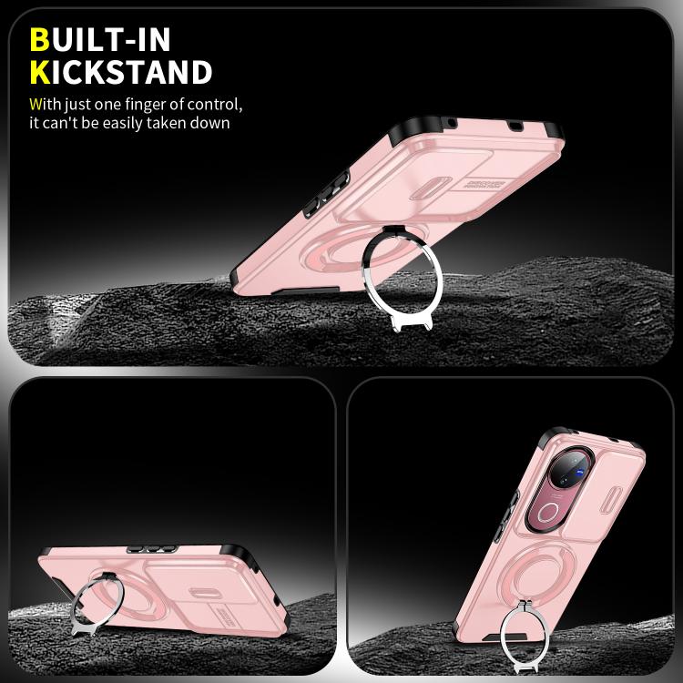 For vivo V50 Sliding Camshield Ring Holder Phone Case