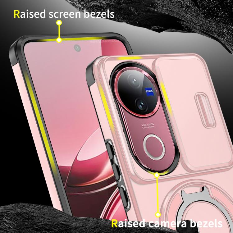 For vivo V50 Sliding Camshield Ring Holder Phone Case