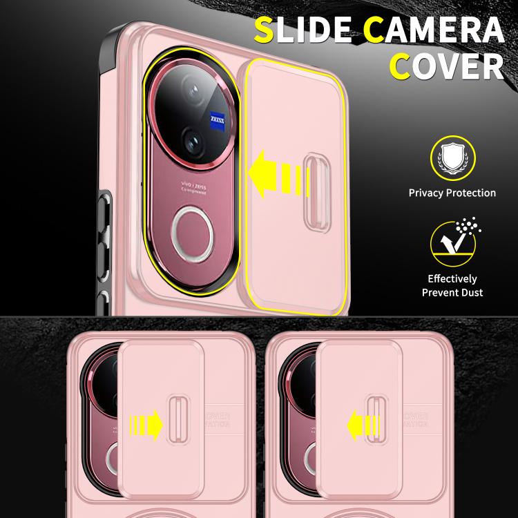 For vivo V50 Sliding Camshield Ring Holder Phone Case