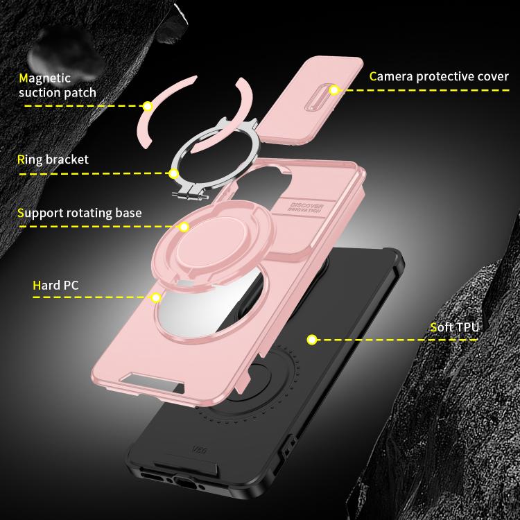 For vivo V50 Sliding Camshield Ring Holder Phone Case