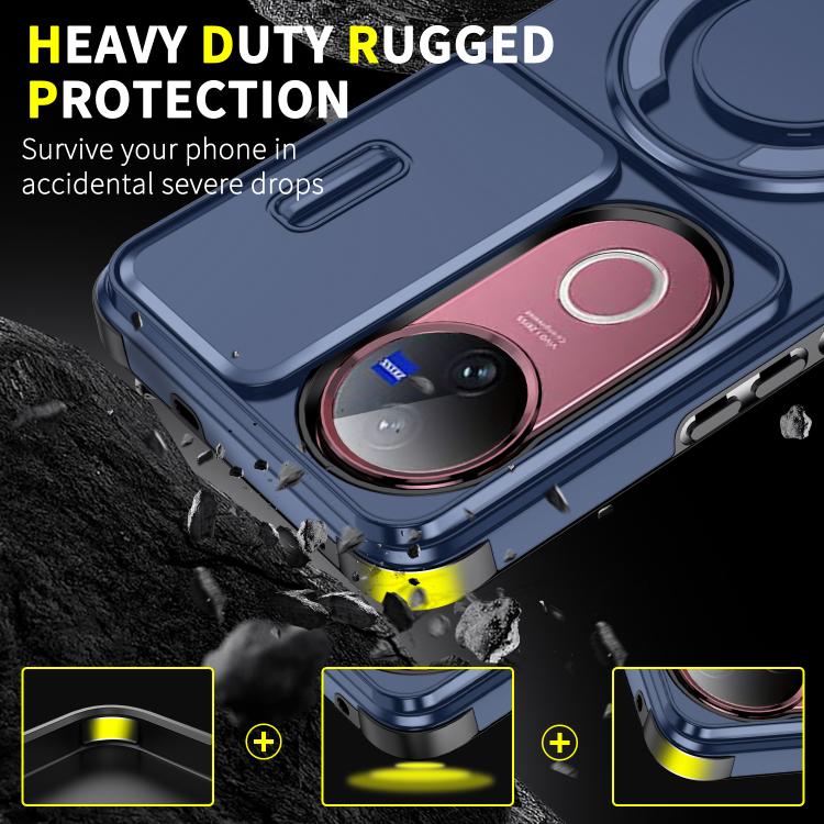 For vivo V50 Sliding Camshield Ring Holder Phone Case