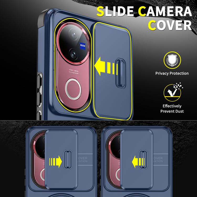 For vivo V50 Sliding Camshield Ring Holder Phone Case