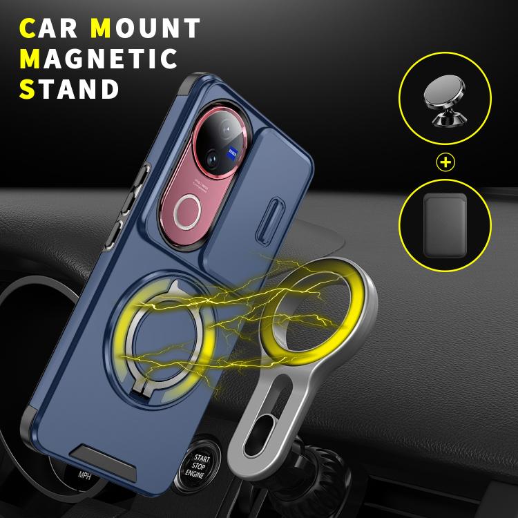 For vivo V50 Sliding Camshield Ring Holder Phone Case