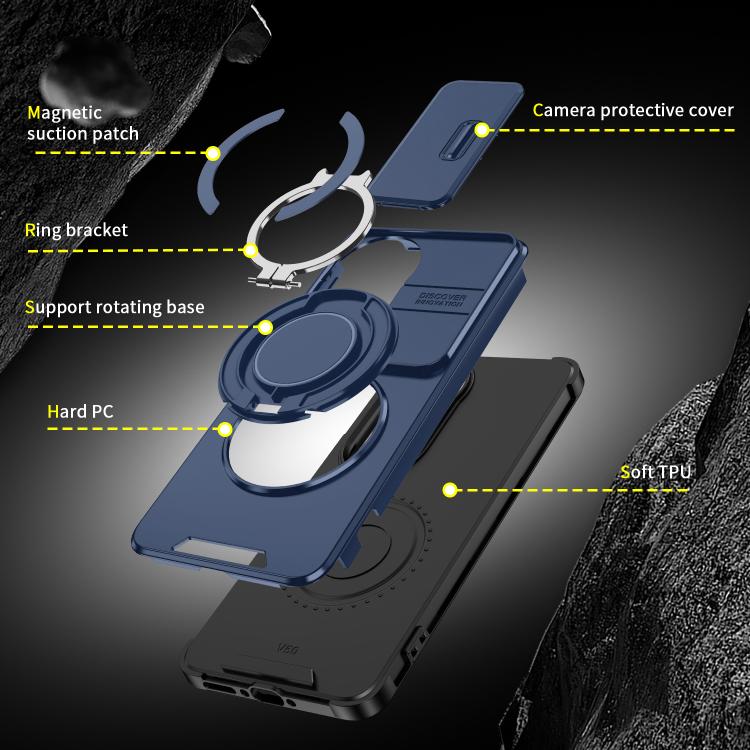 For vivo V50 Sliding Camshield Ring Holder Phone Case