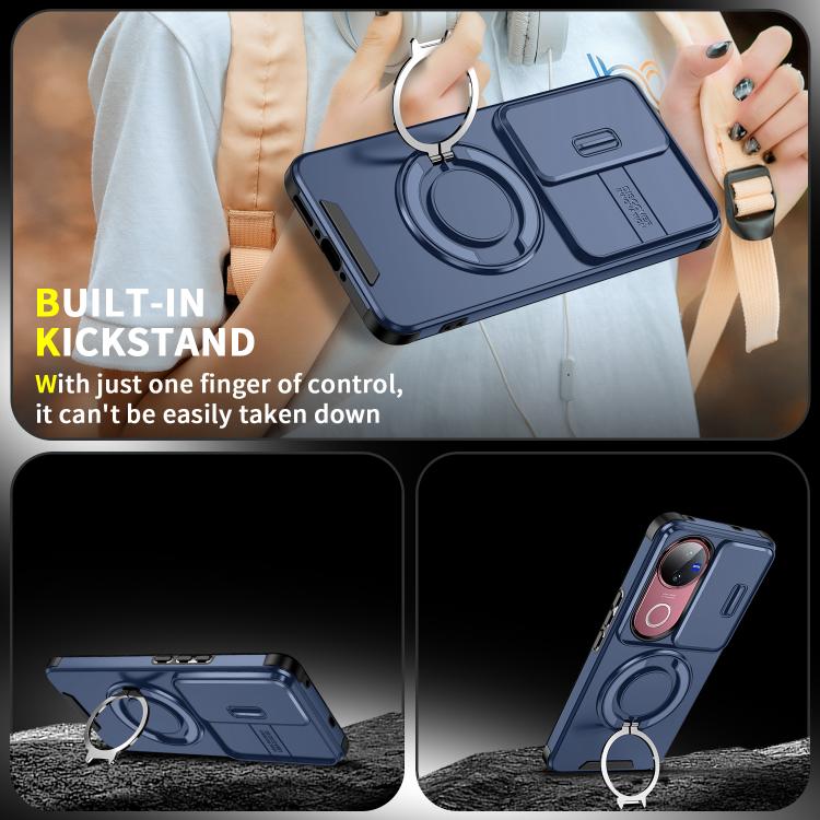 For vivo V50 Sliding Camshield Ring Holder Phone Case