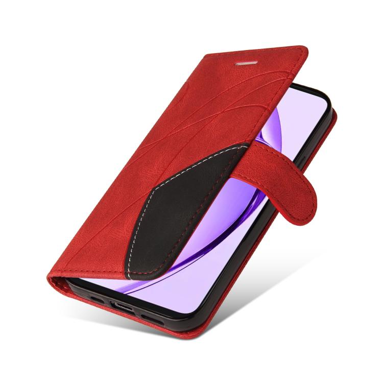 For OPPO A5 5G Global / A3 Pro 5G Global Dual-color Splicing Flip Leather Phone Case
