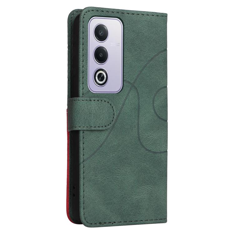 For OPPO A5 5G Global / A3 Pro 5G Global Dual-color Splicing Flip Leather Phone Case