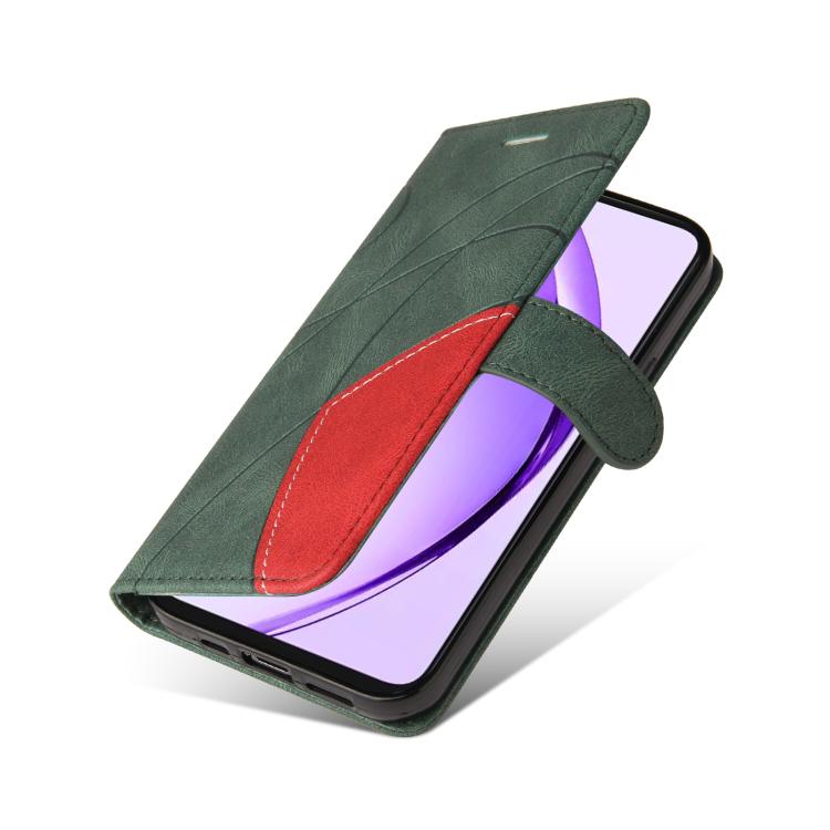 For OPPO A5 5G Global / A3 Pro 5G Global Dual-color Splicing Flip Leather Phone Case