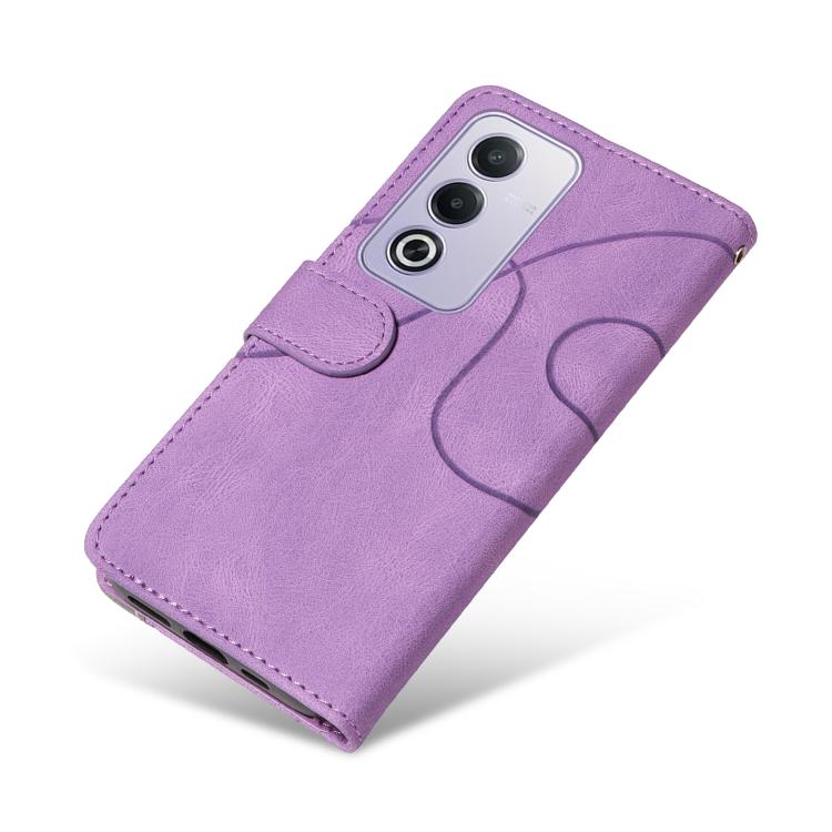For OPPO A5 5G Global / A3 Pro 5G Global Dual-color Splicing Flip Leather Phone Case