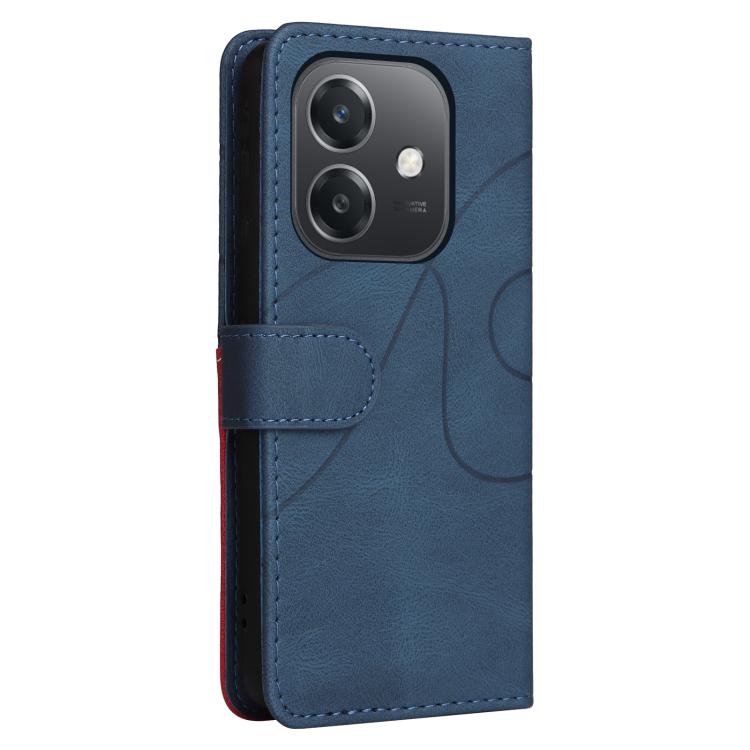 For OPPO A3X 4G / A3 Global Dual-color Splicing Flip Leather Phone Case