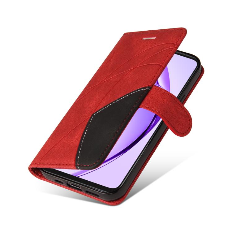 For OPPO A3X 4G / A3 Global Dual-color Splicing Flip Leather Phone Case