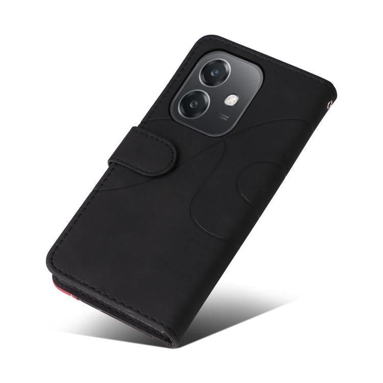 For OPPO A3X 4G / A3 Global Dual-color Splicing Flip Leather Phone Case