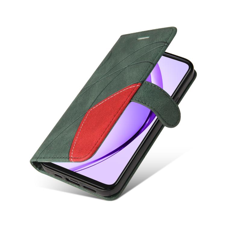 For OPPO A3X 4G / A3 Global Dual-color Splicing Flip Leather Phone Case