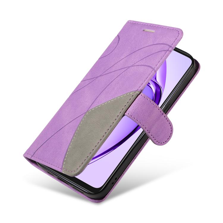 For OPPO A3X 4G / A3 Global Dual-color Splicing Flip Leather Phone Case