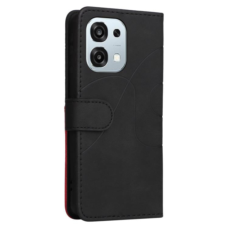 For OPPO A6 Pro 4G / 5G Global Dual-color Splicing Flip Leather Phone Case