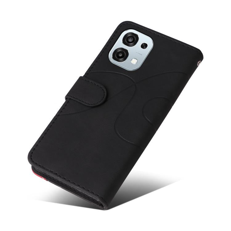 For OPPO A6 Pro 4G / 5G Global Dual-color Splicing Flip Leather Phone Case