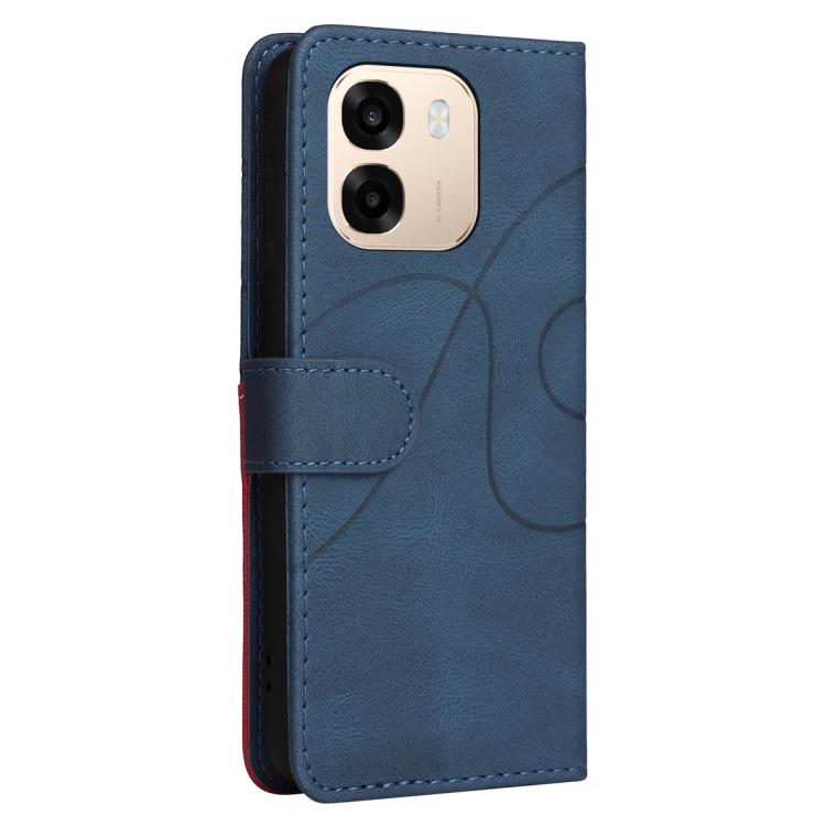 For OPPO A6X 5G / A6 5G Dual-color Splicing Flip Leather Phone Case