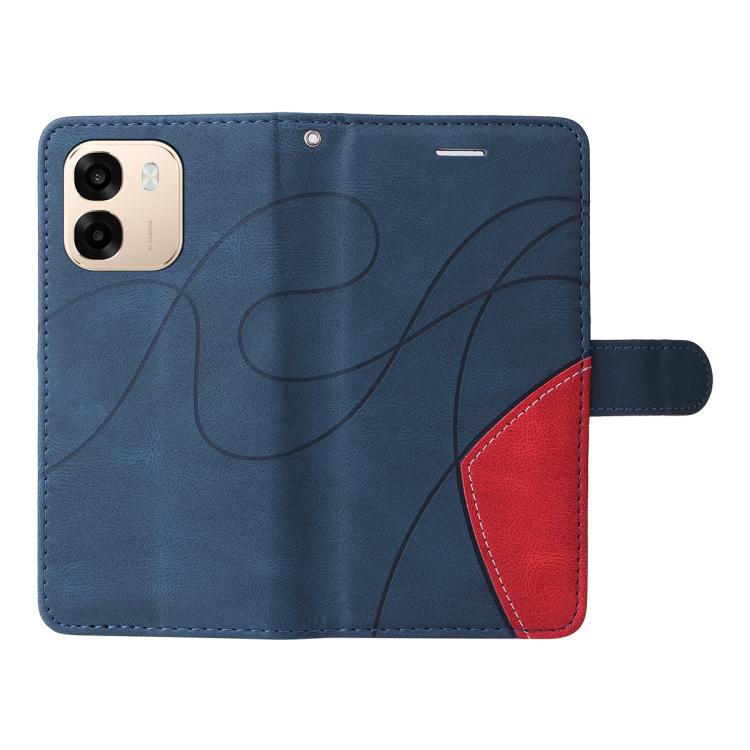 For OPPO A6X 5G / A6 5G Dual-color Splicing Flip Leather Phone Case
