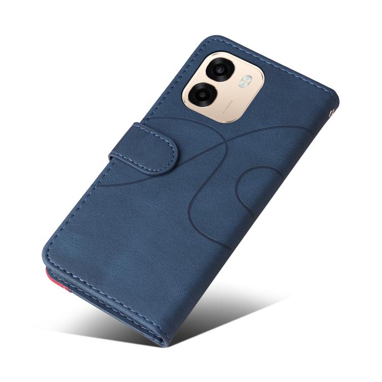For OPPO A6X 5G / A6 5G Dual-color Splicing Flip Leather Phone Case