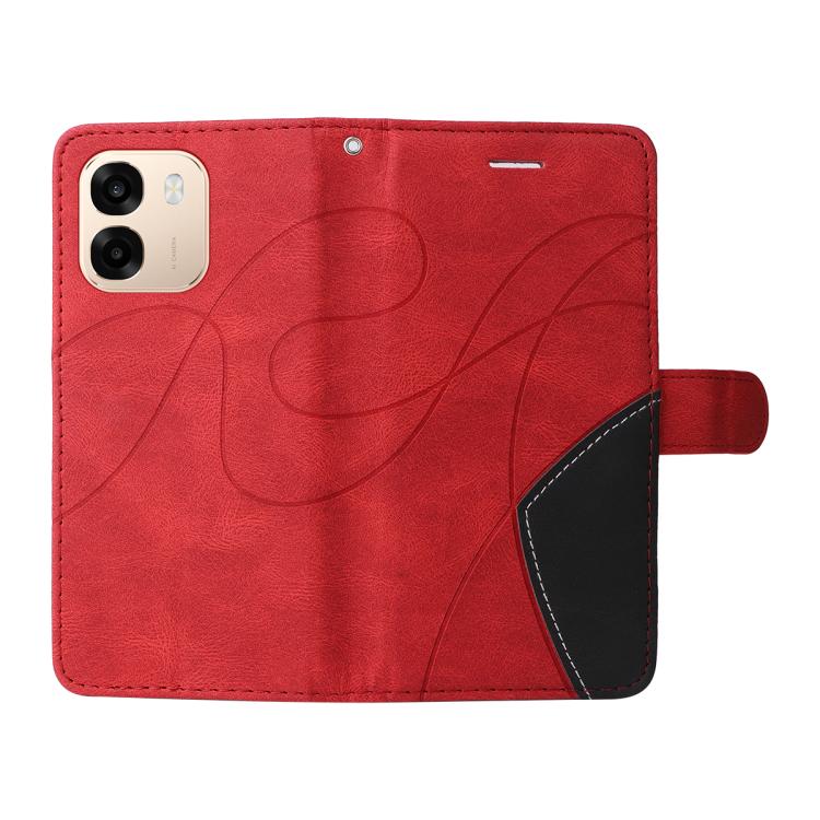 For OPPO A6X 5G / A6 5G Dual-color Splicing Flip Leather Phone Case
