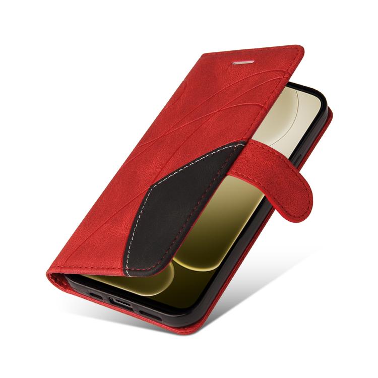 For OPPO A6X 5G / A6 5G Dual-color Splicing Flip Leather Phone Case