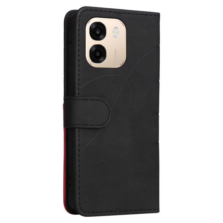 For OPPO A6X 5G / A6 5G Dual-color Splicing Flip Leather Phone Case