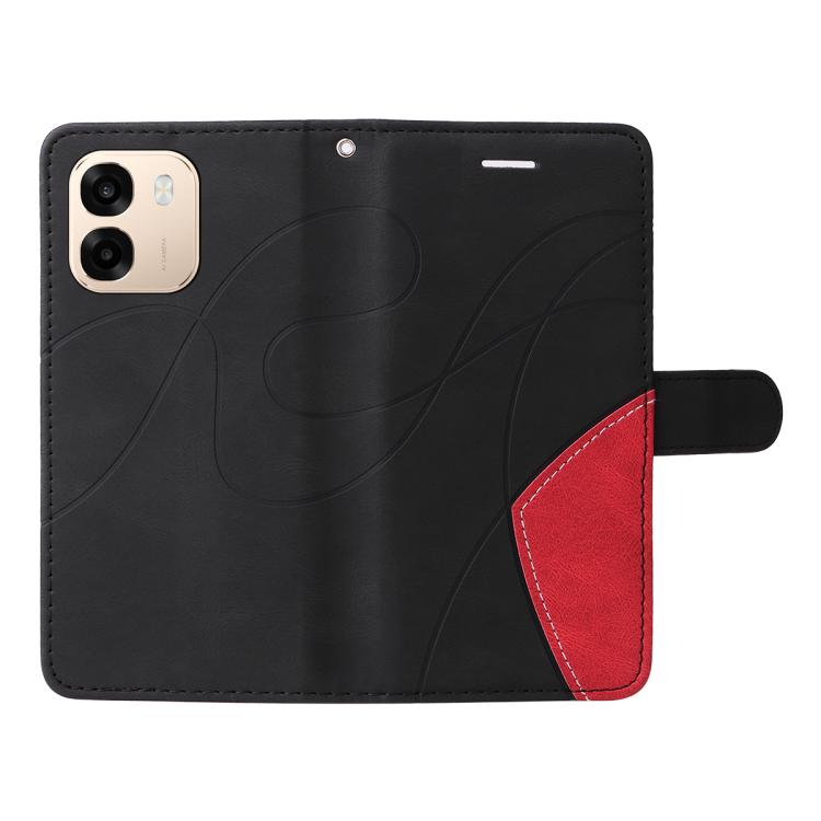 For OPPO A6X 5G / A6 5G Dual-color Splicing Flip Leather Phone Case