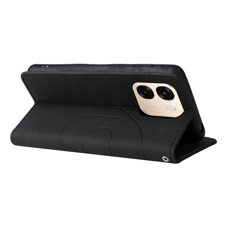 For OPPO A6X 5G / A6 5G Dual-color Splicing Flip Leather Phone Case